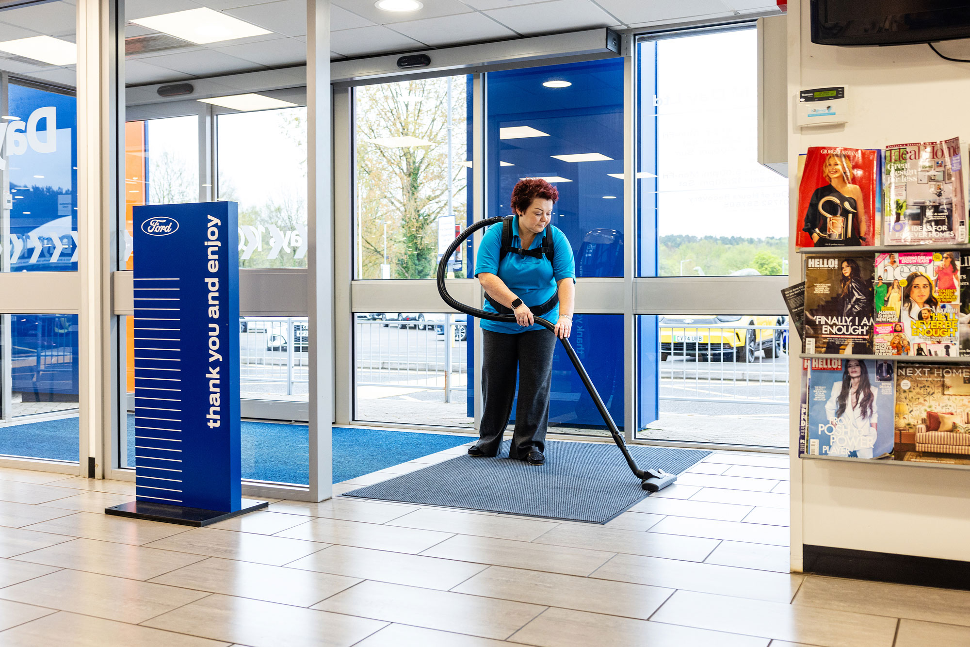 pac vac cleaning in showroom